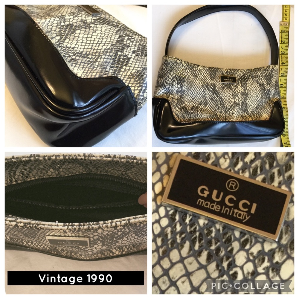 ❤️ VTG small bag snakeskin print w/ patent leather